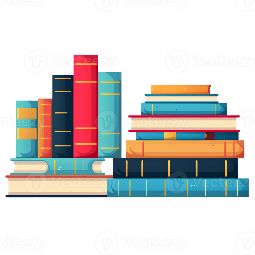 books isolate ai generative png