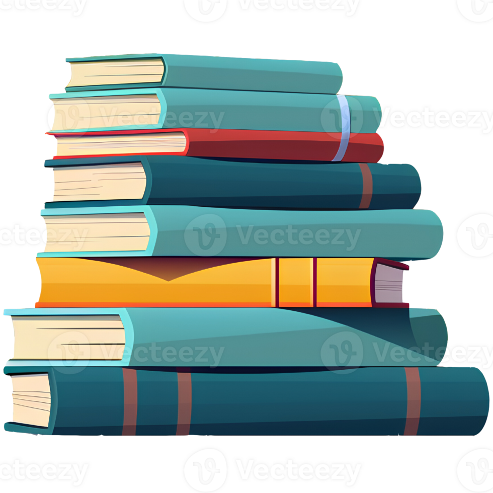 books isolate ai generative png