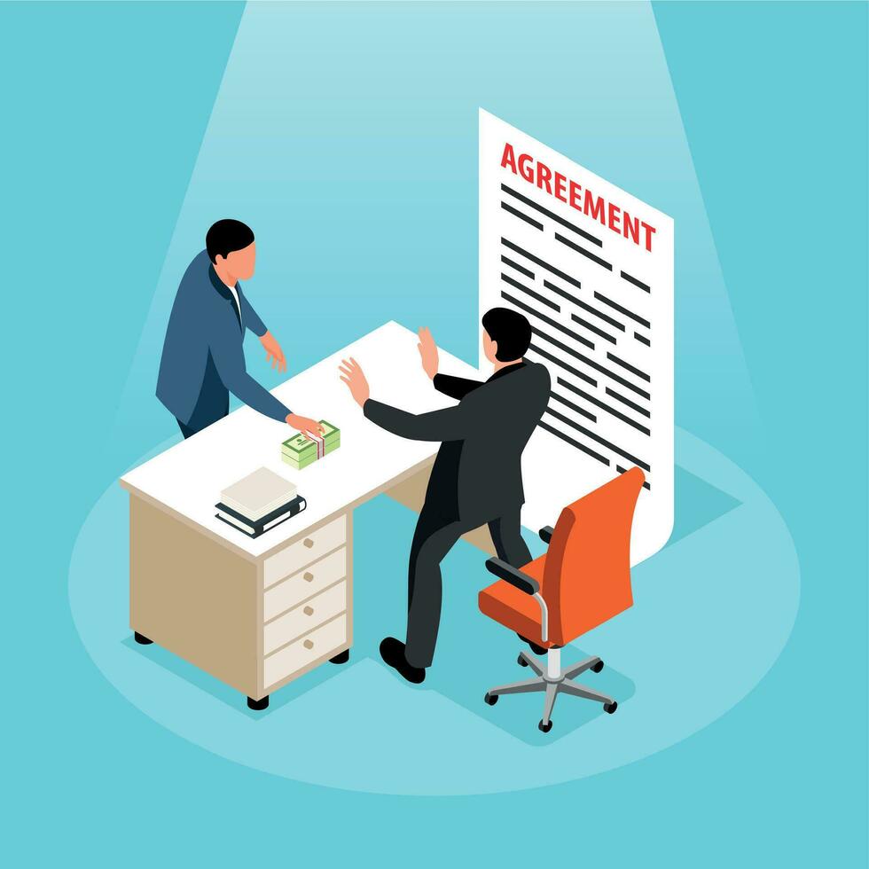 Money Laundering Isometric Illustration vector