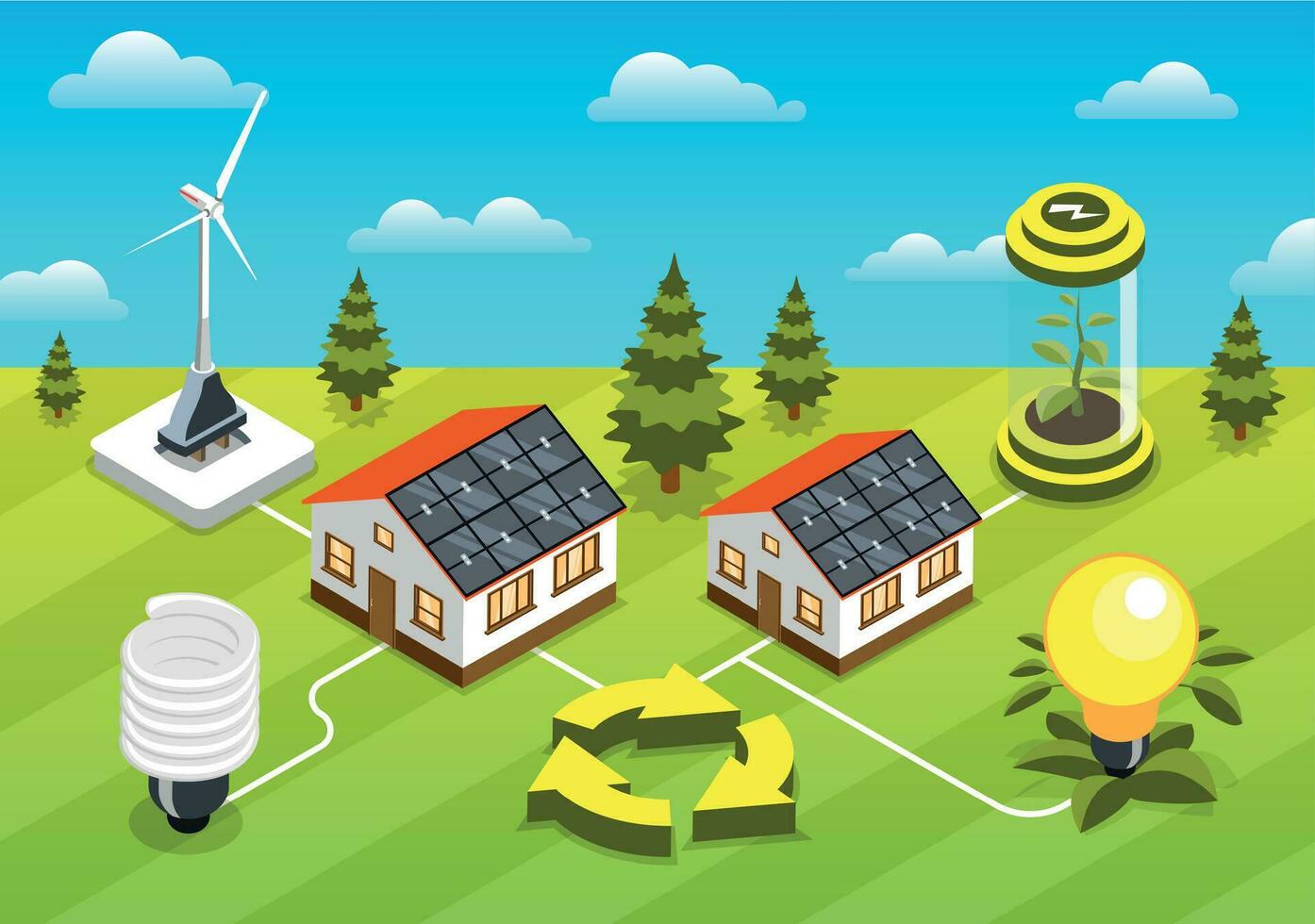 Save Earth Isometric Background vector