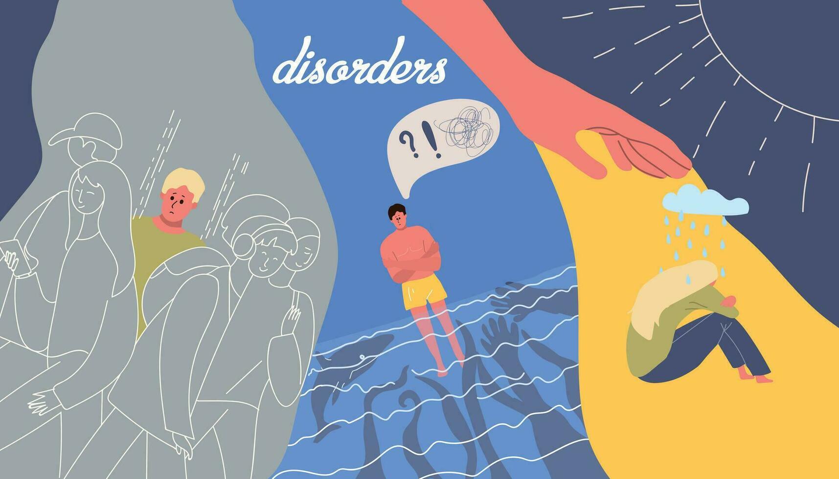 Mental Disorders Flat Collage vector