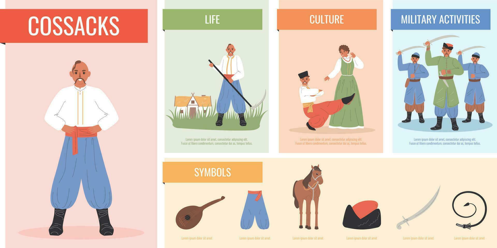 Cossack Flat Illustration vector