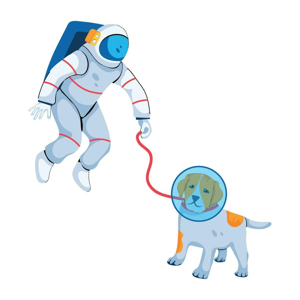 de moda astronauta perro vector