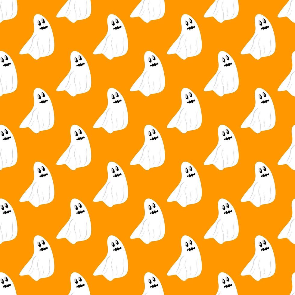 Seamless pattern Halloween cute ghost background. to be used as a decoration and gift wrapping paper. vector illustration