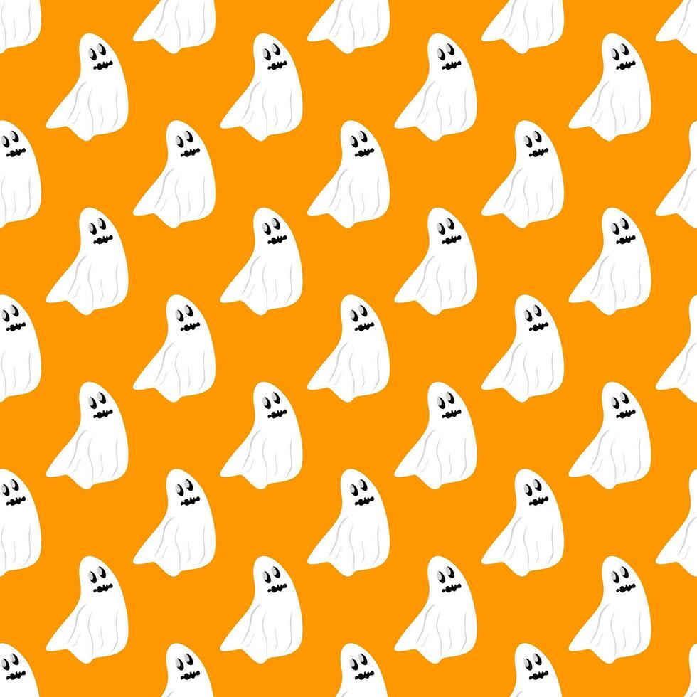 Seamless pattern Halloween cute ghost background. to be used as a decoration and gift wrapping paper. vector illustration