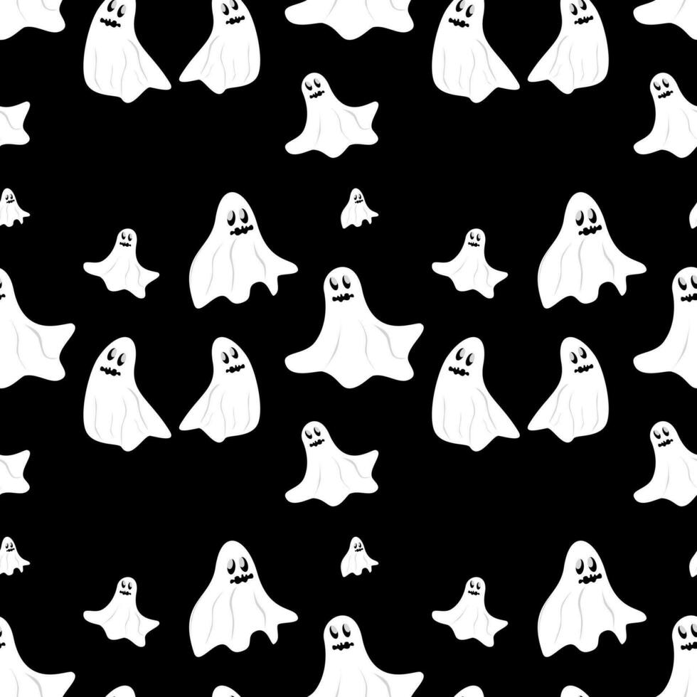 Seamless pattern Halloween cute ghost background. to be used as a decoration and gift wrapping paper. vector illustration