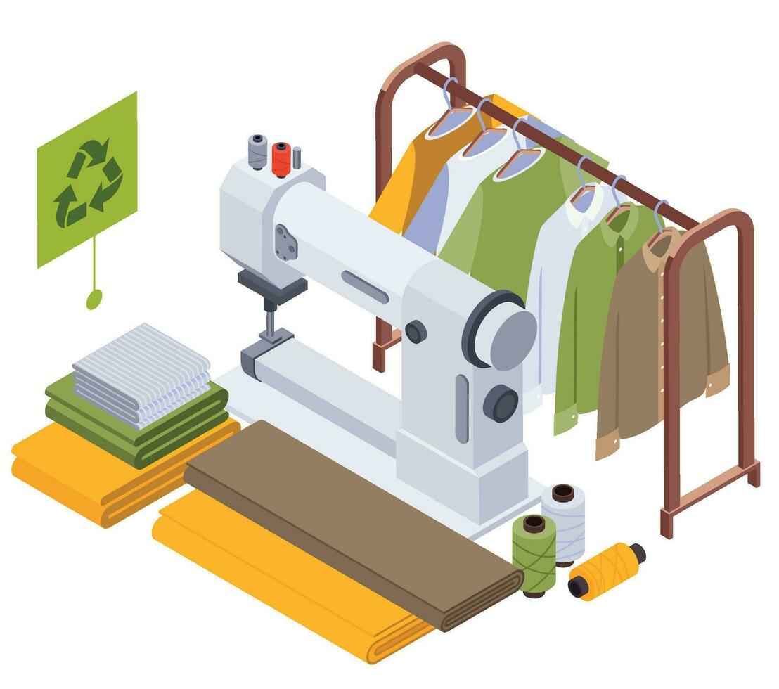 Sustainable Clothes Recycle Composition vector