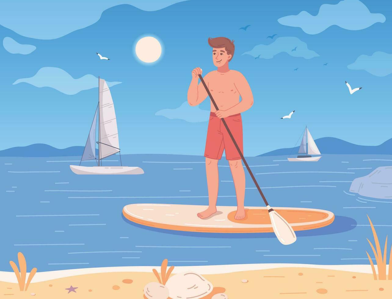 Beach Activities Flat vector