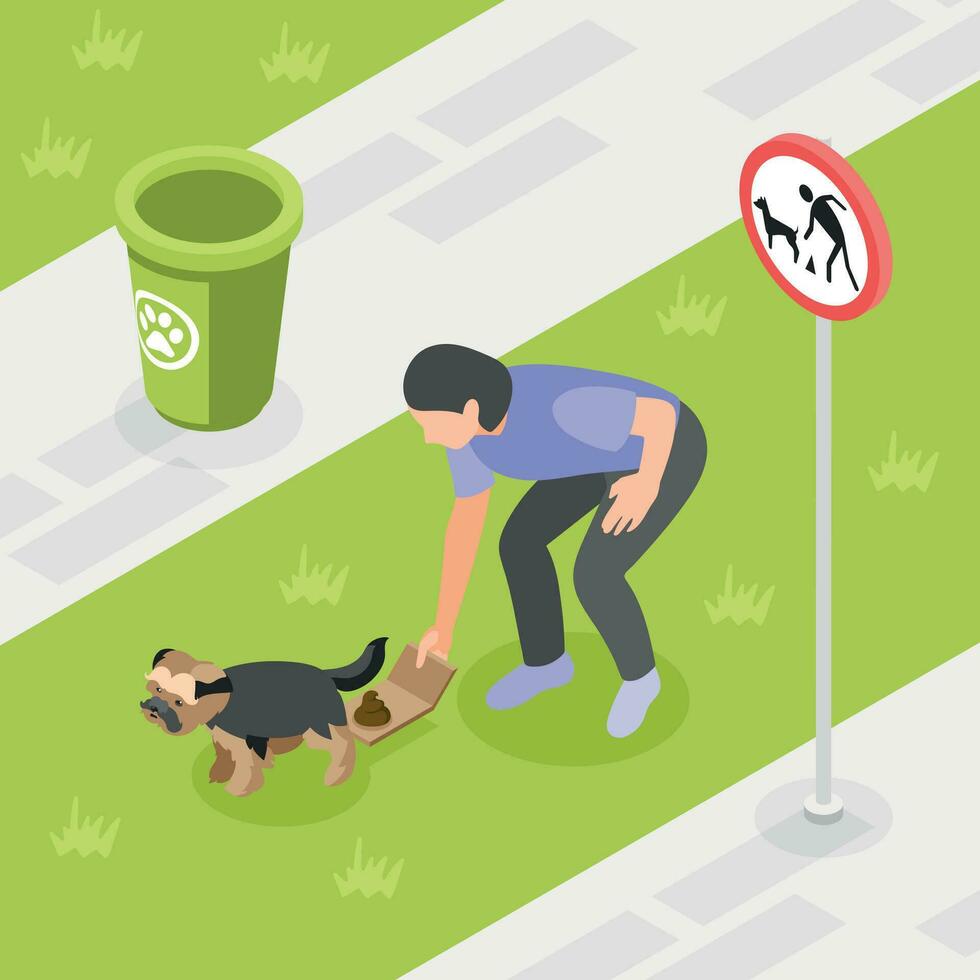 Clean Up After Dog Composition vector