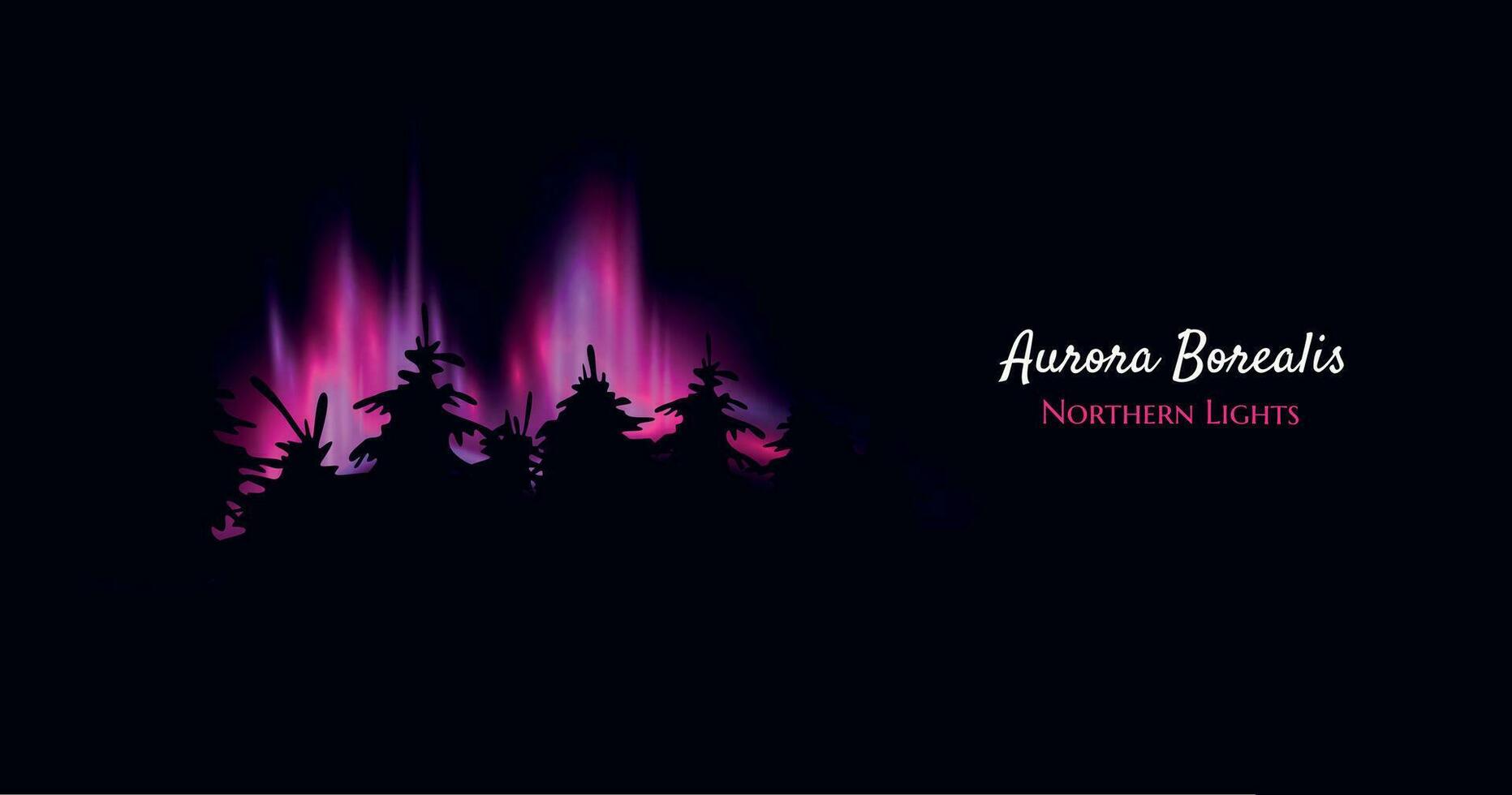 Aurora borealis realista ilustración vector