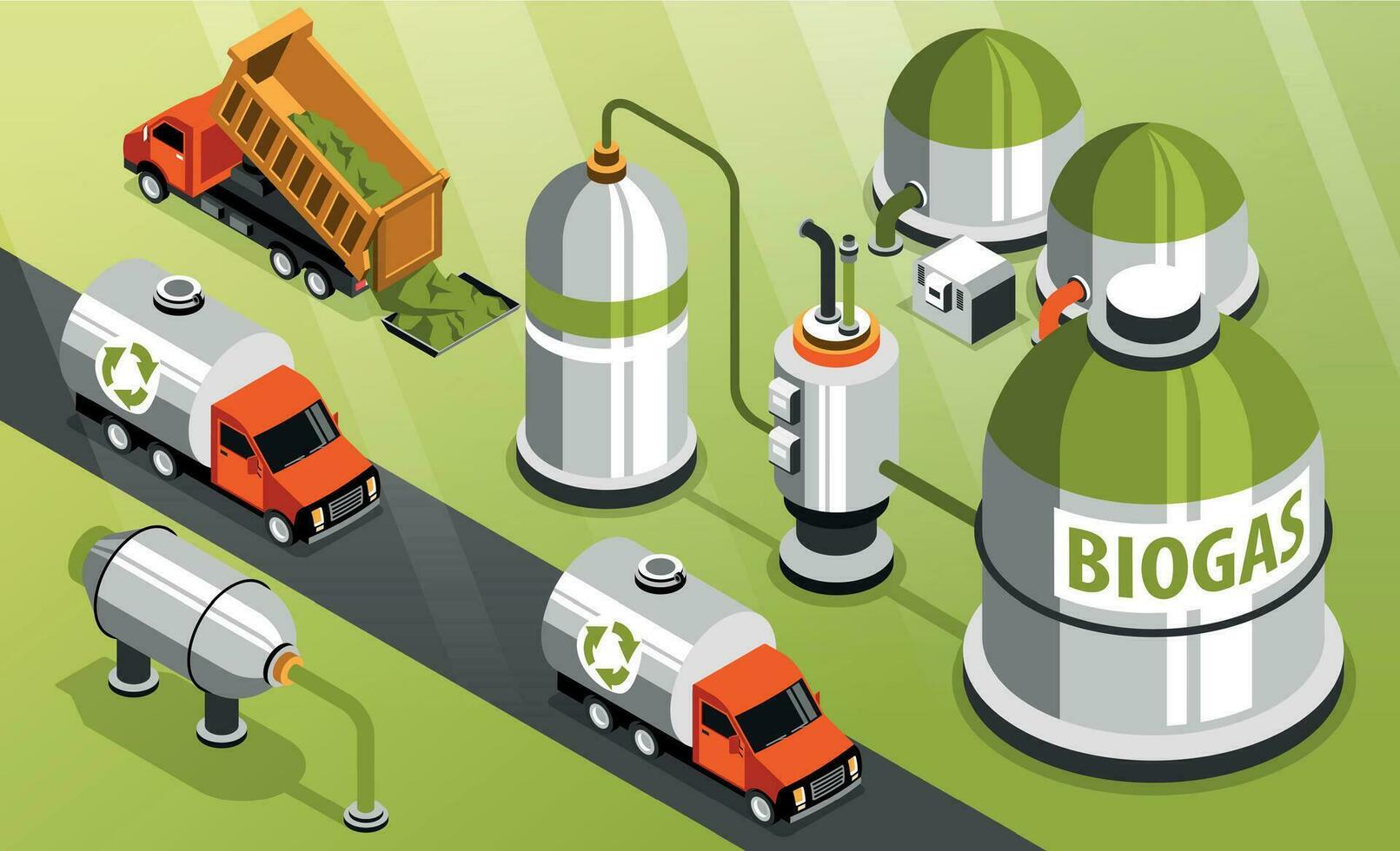 Biogas Isometric Background vector