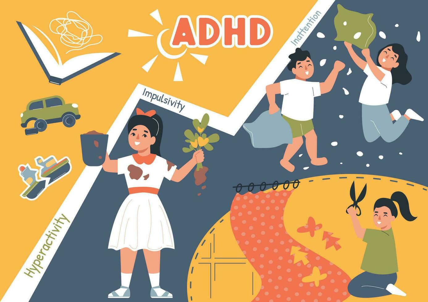 Hyperactive Child Collage vector