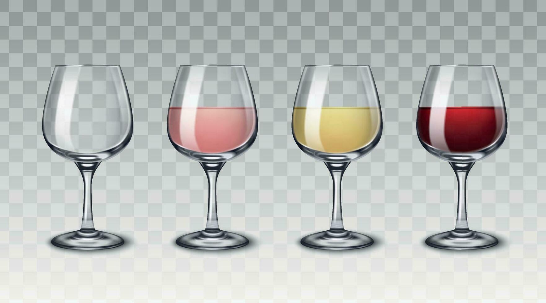 Alcohol Drinks Glassware Set vector