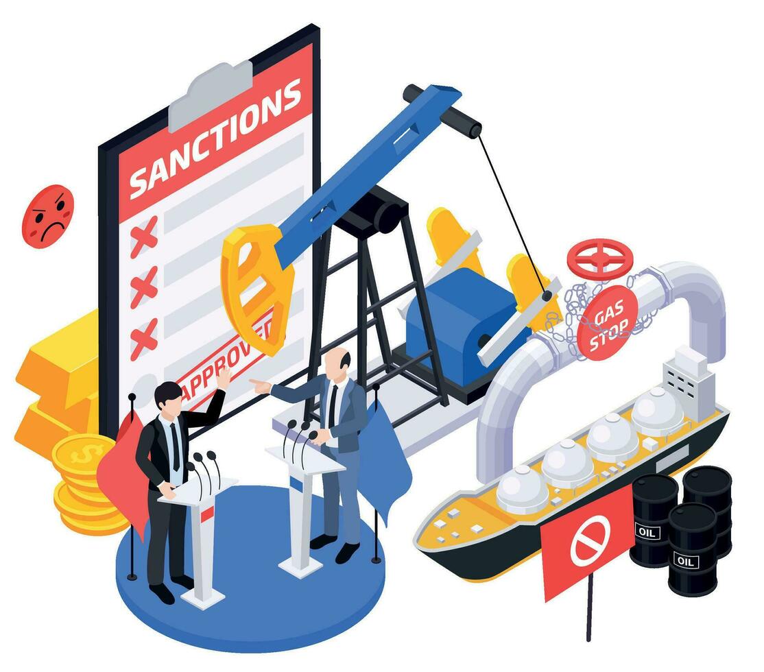 político sanciones debates composición vector