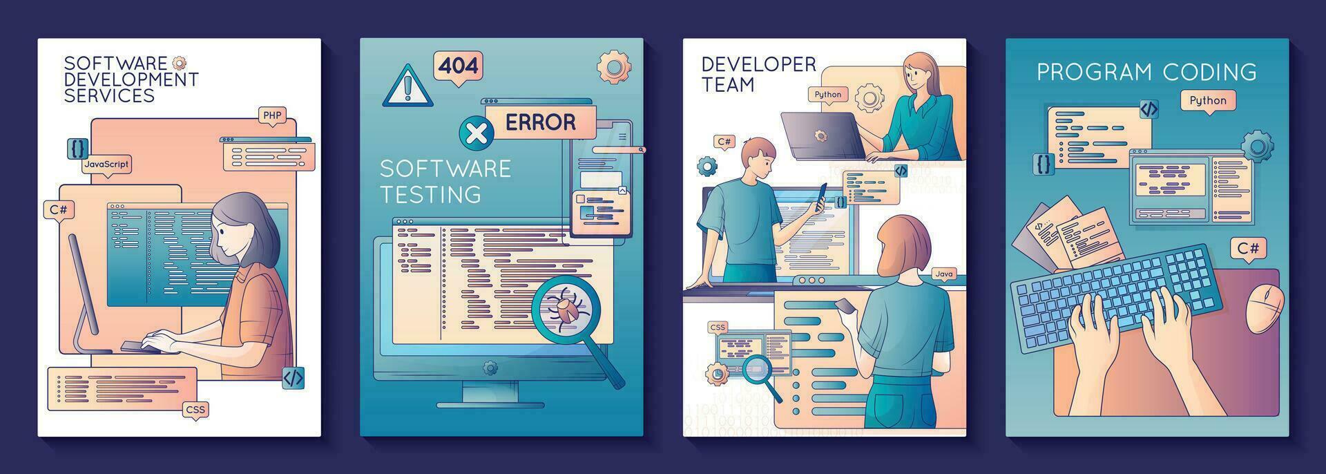 Software Development Vertical Compositions vector