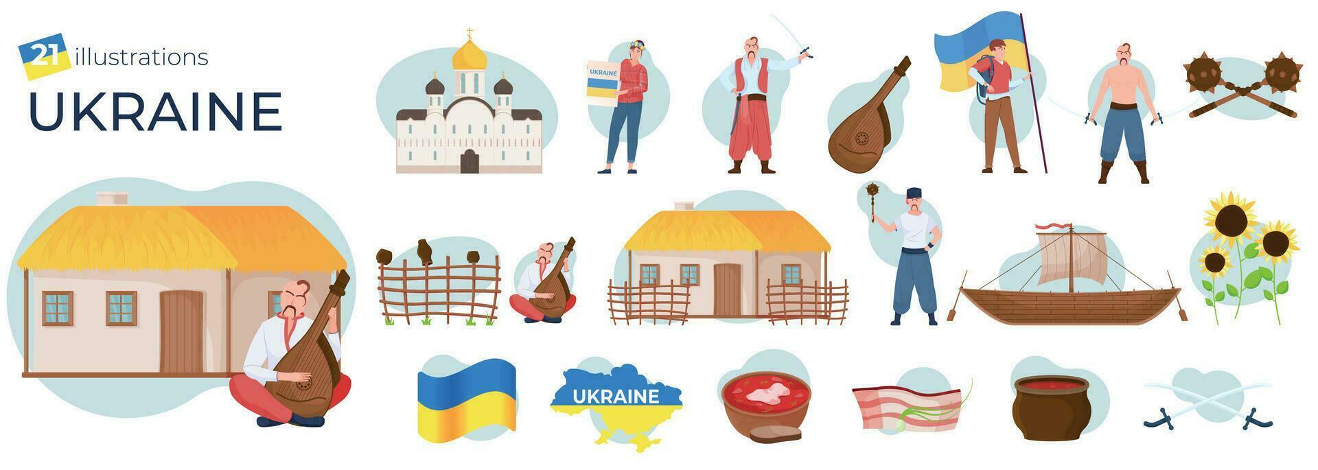 Ukraine Composition Set vector