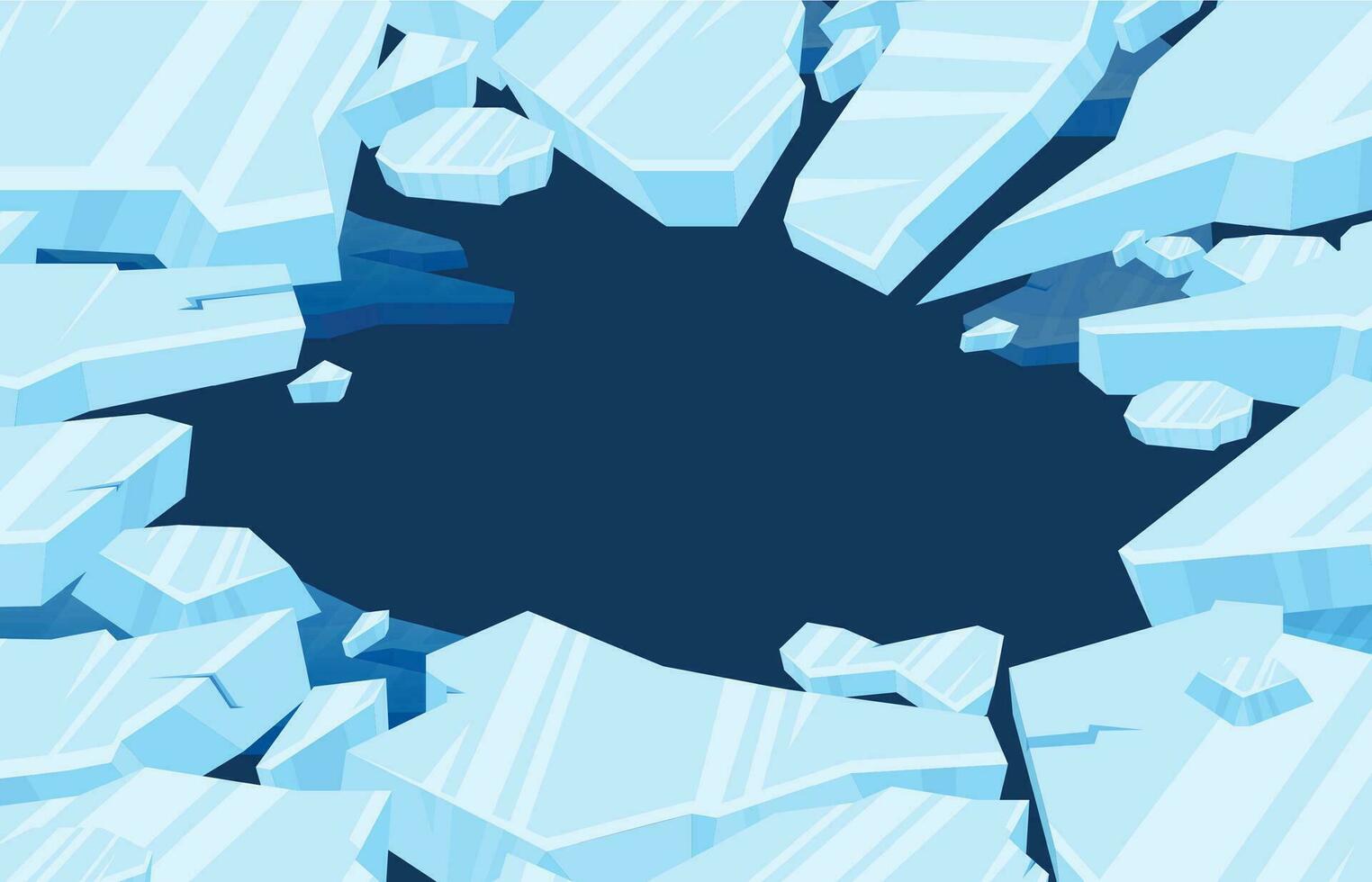 Frozen Arctic Cracked Ice Frame vector