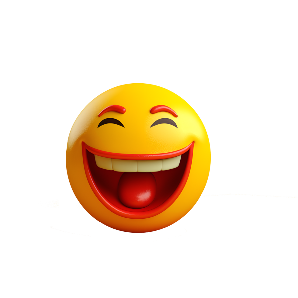 Smile Face Emoji in yellow color generative with ai png