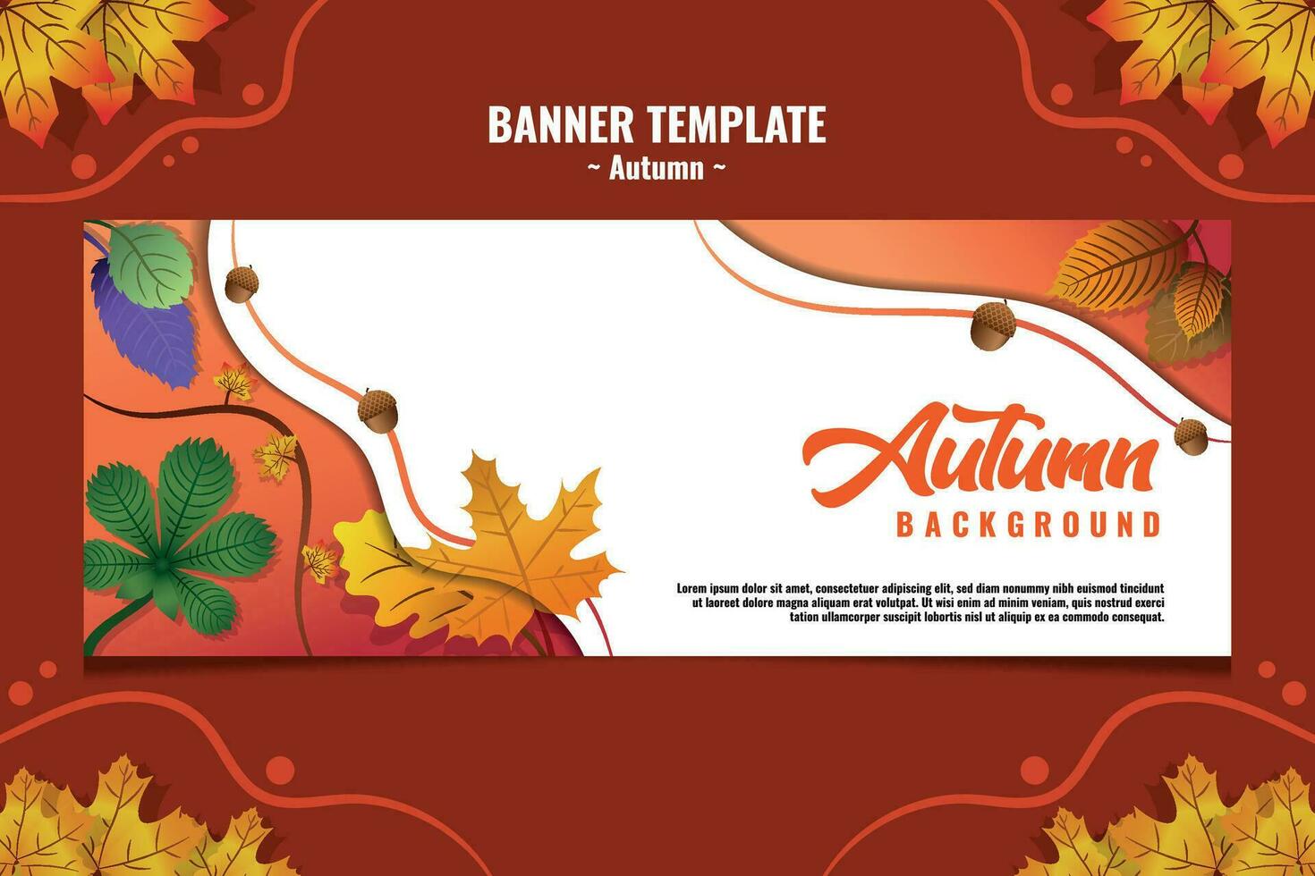 Banner Templates Leaves Vector for Autumn Seasons V4