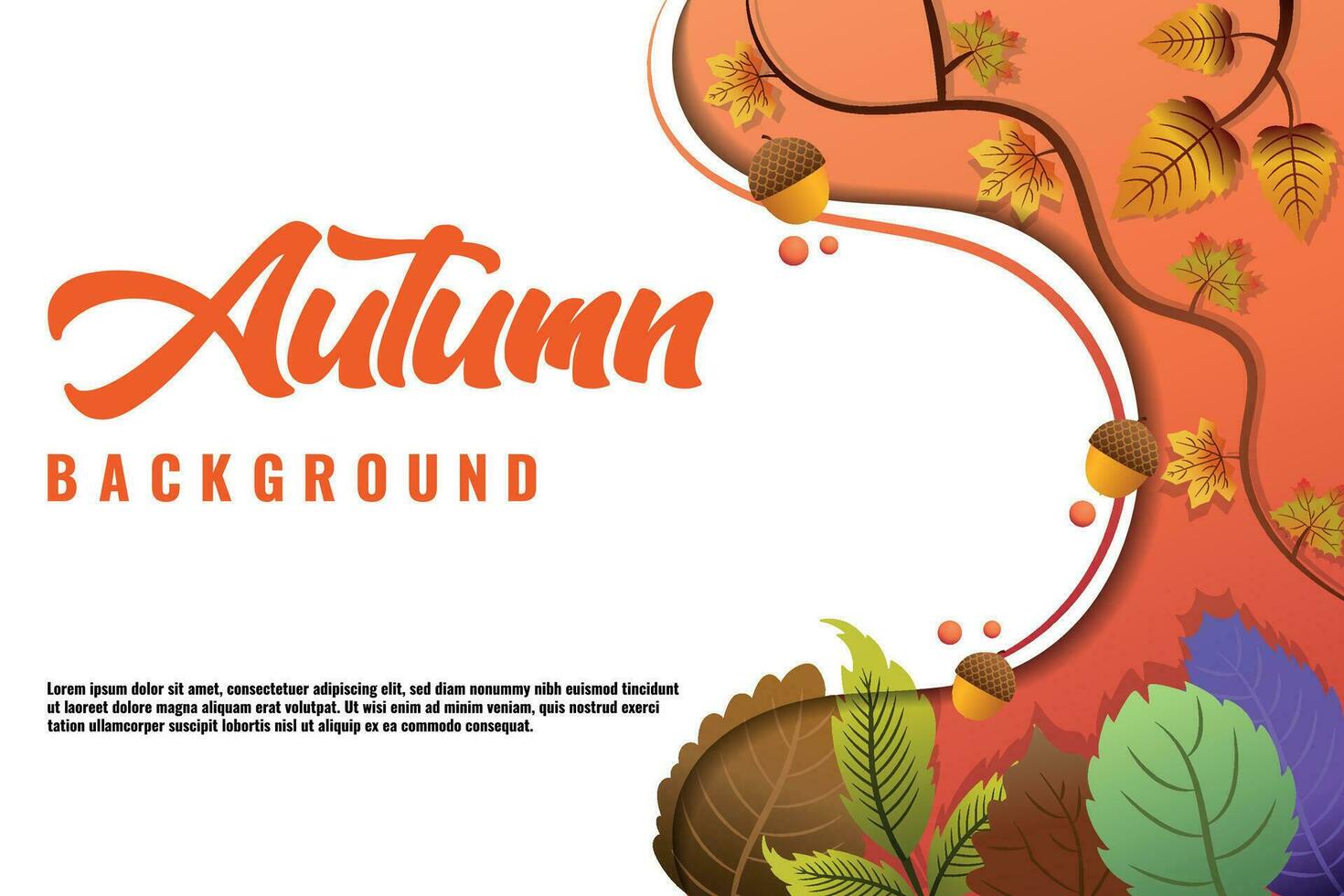 Vector Leaves Background for Autumn Seasons V5