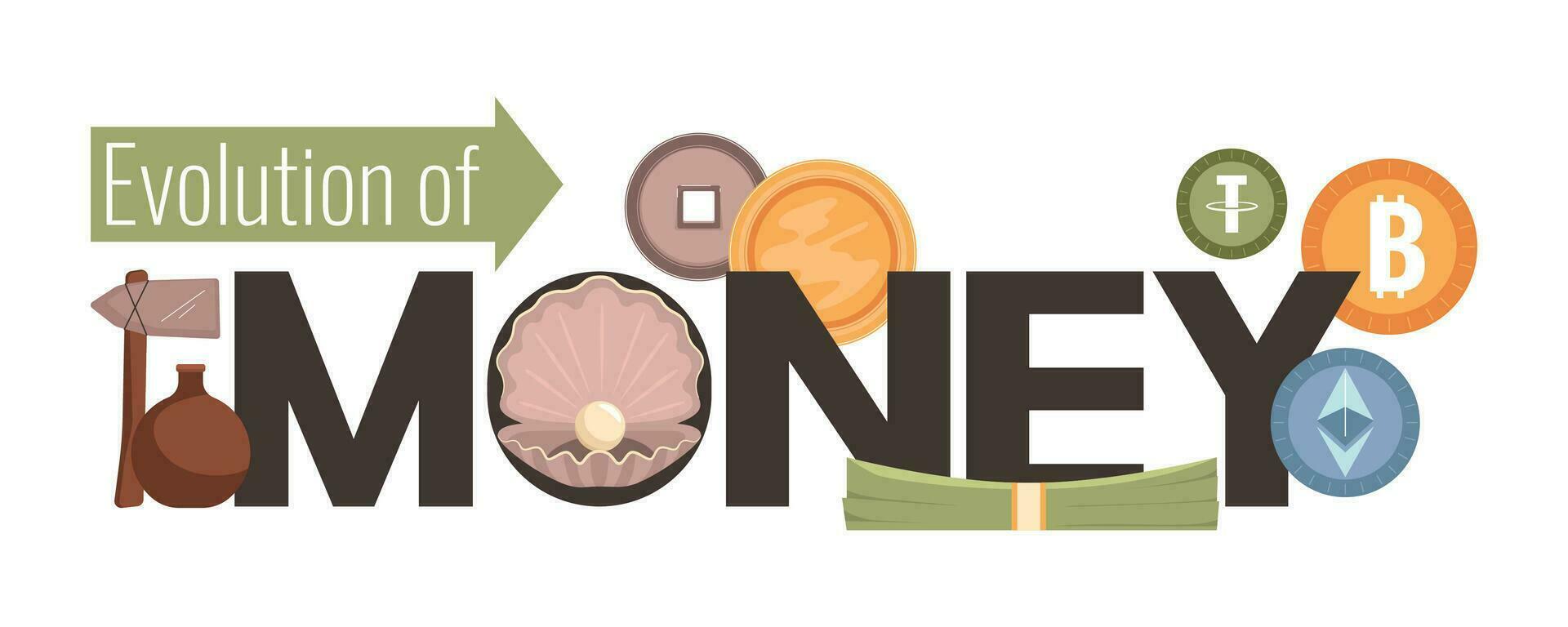 Money Evolution Flat vector