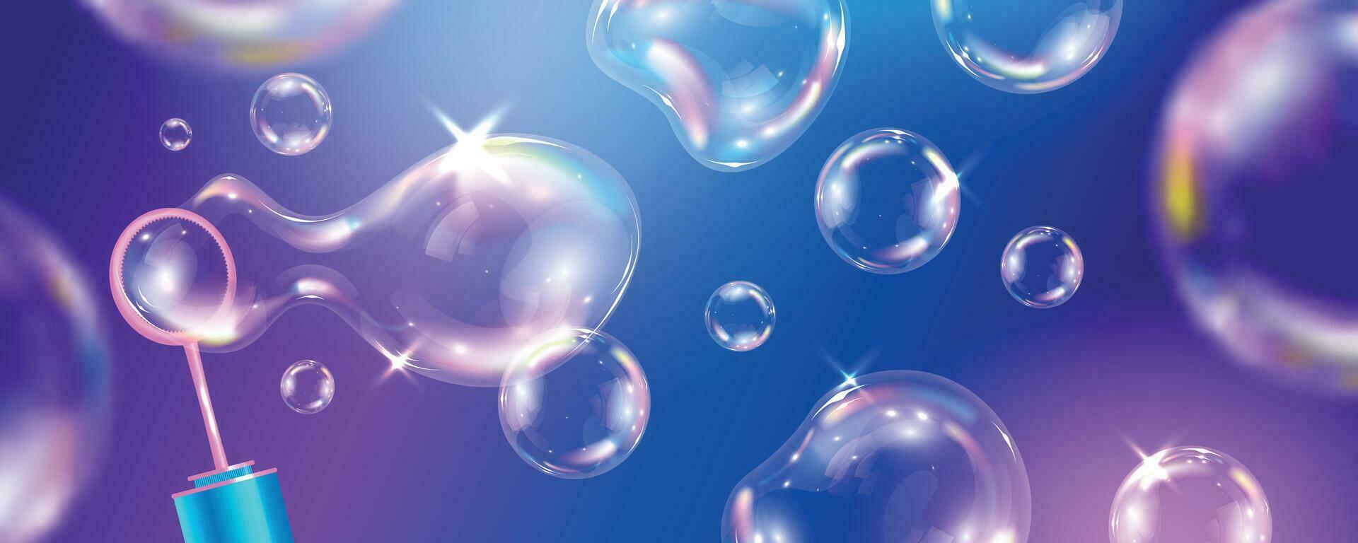 Realistic Soap Bubble Poster vector