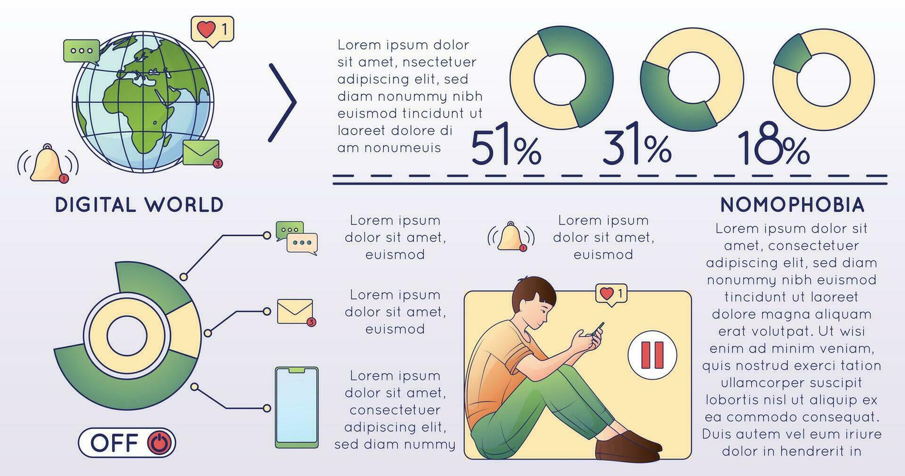 Digital Detoxing Statistics Composition vector