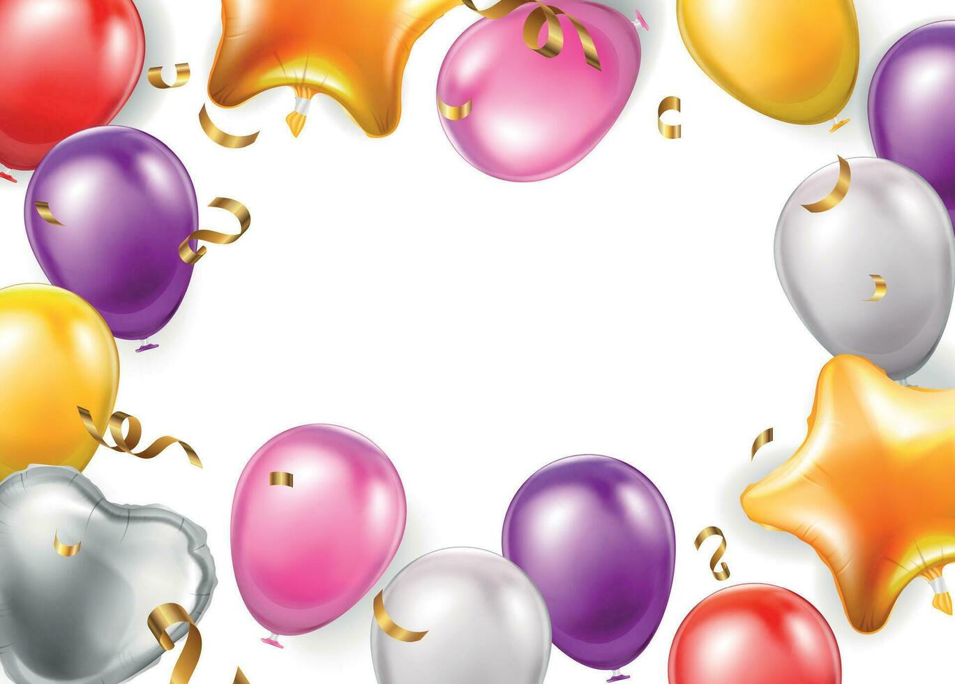 Balloon Frame Realistic Background vector