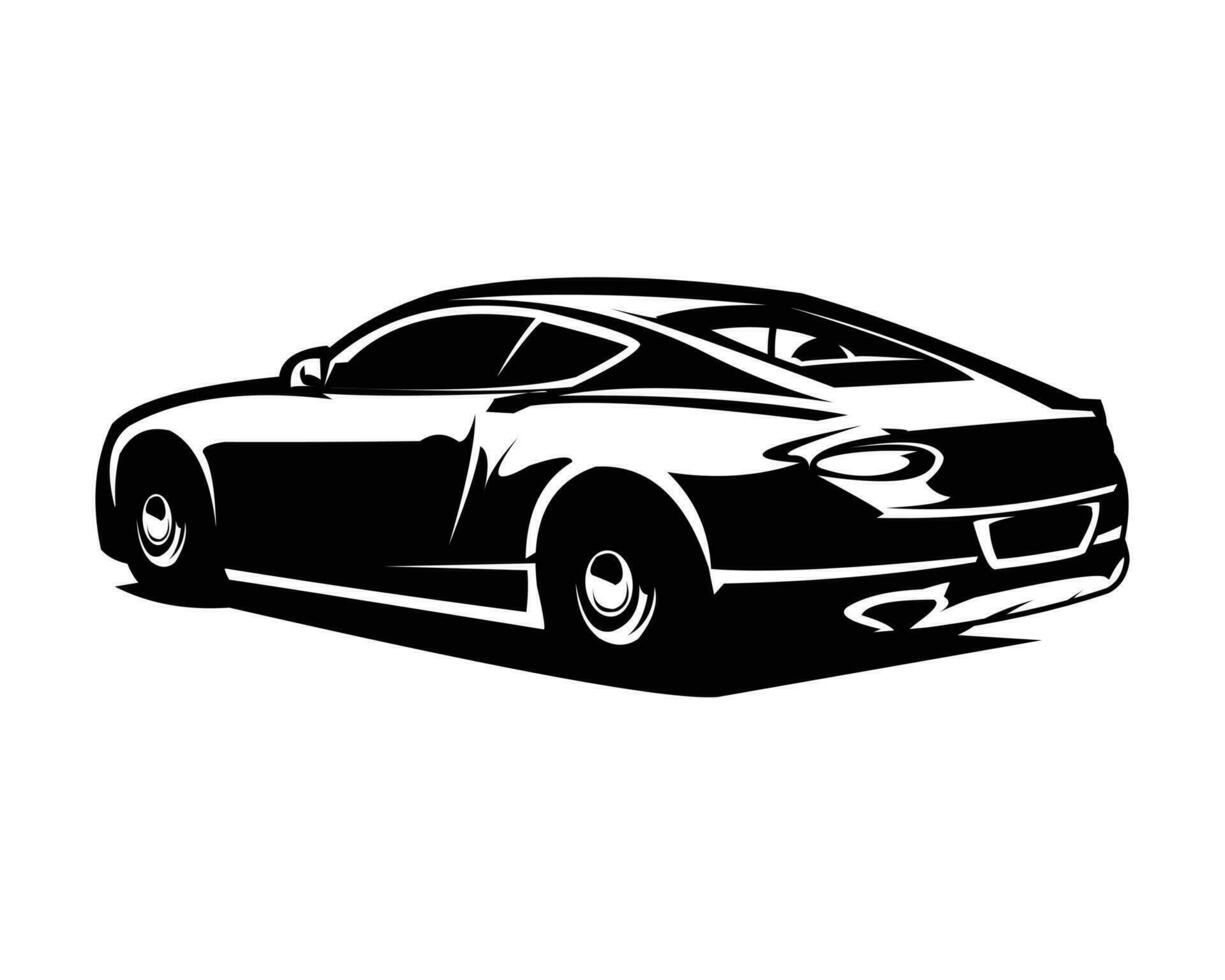 old car silhouette vector design. isolated white background showing from behind. best for logo, badge, emblem, icon, sticker design