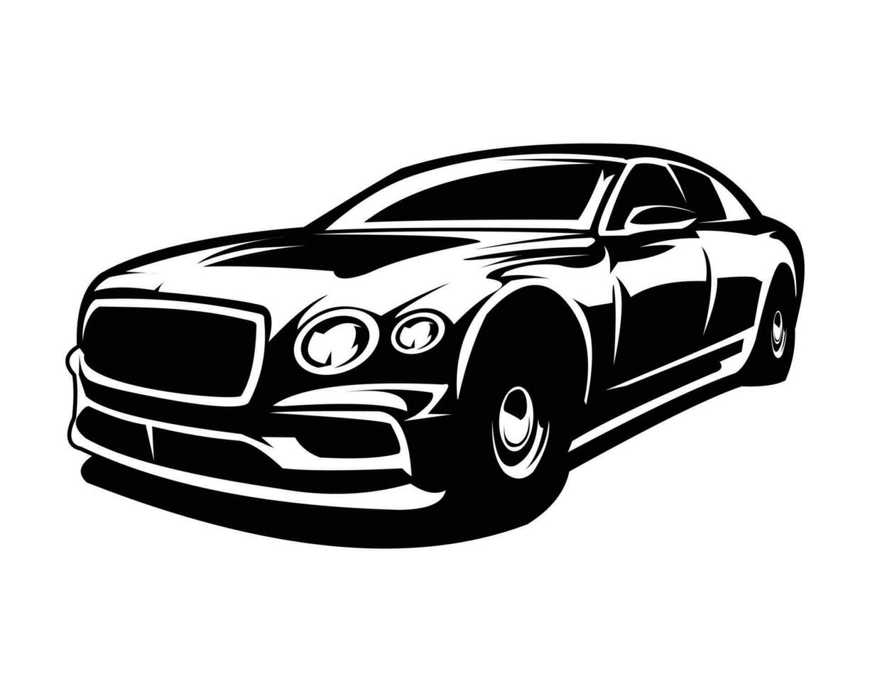 Clásico coche vector ilustración. vector silueta. mejor para logotipos, emblemas, insignias disponible en eps 10