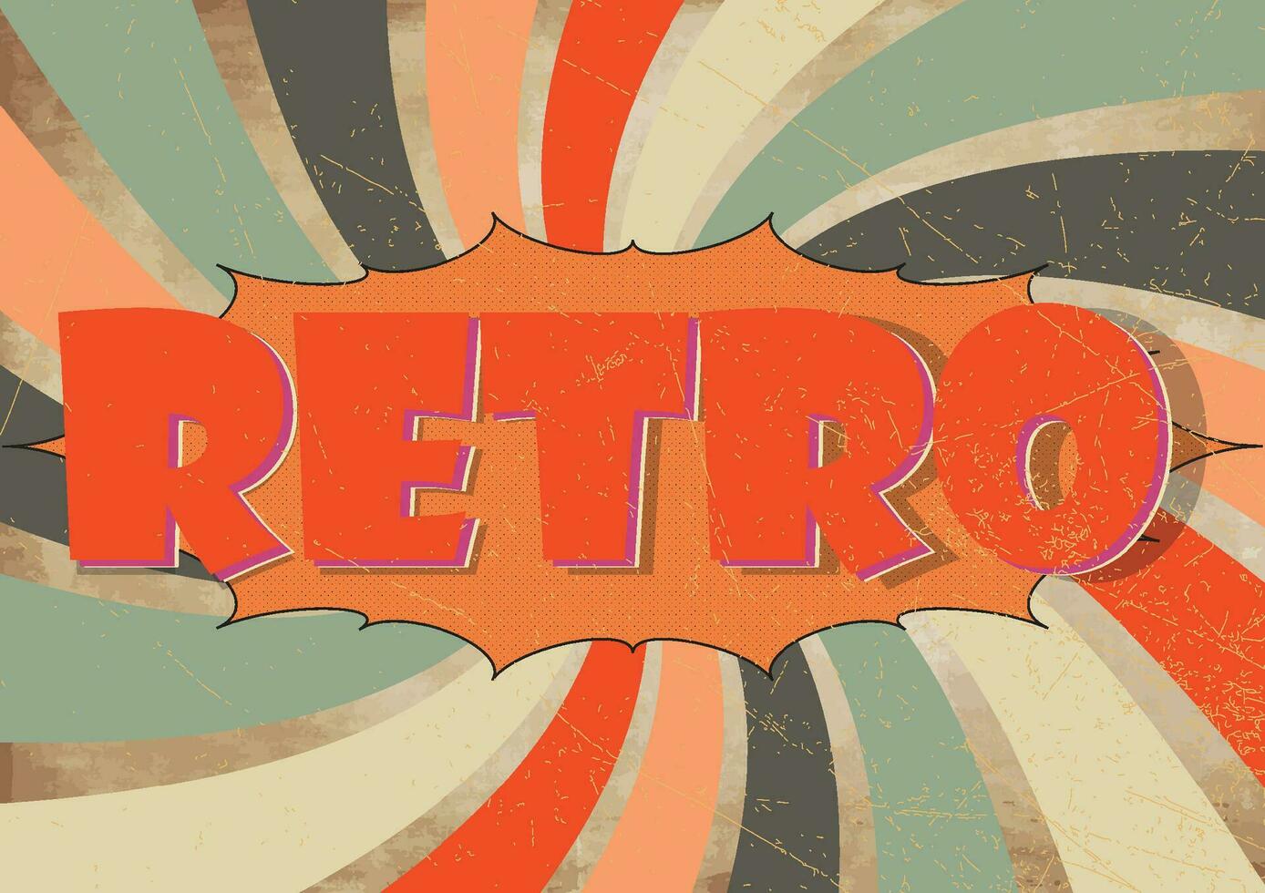 línea en estilo de 70s-90s.clásico Clásico retro rayos fondo.abstracto retro, rayo de sol, geométrico patrón, miedoso hippie,clásico Clásico retro rayos antecedentes. vector