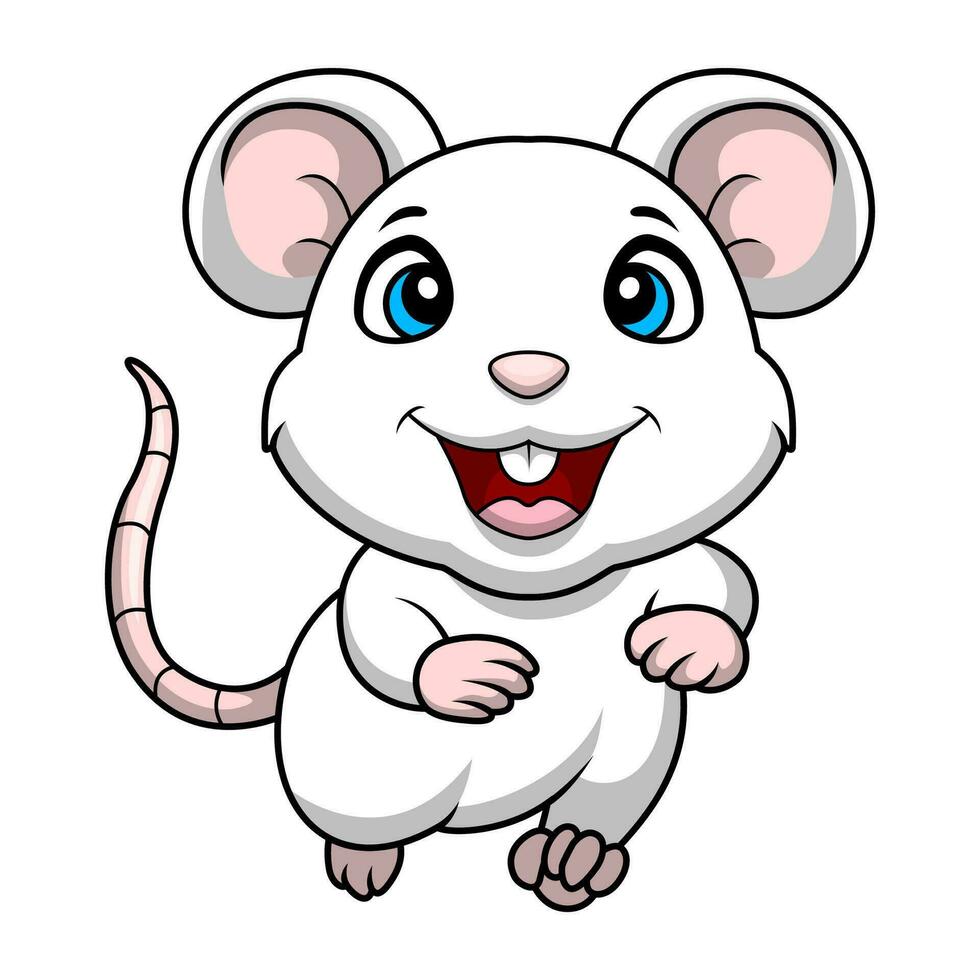 Cute mouse cartoon on white background vector