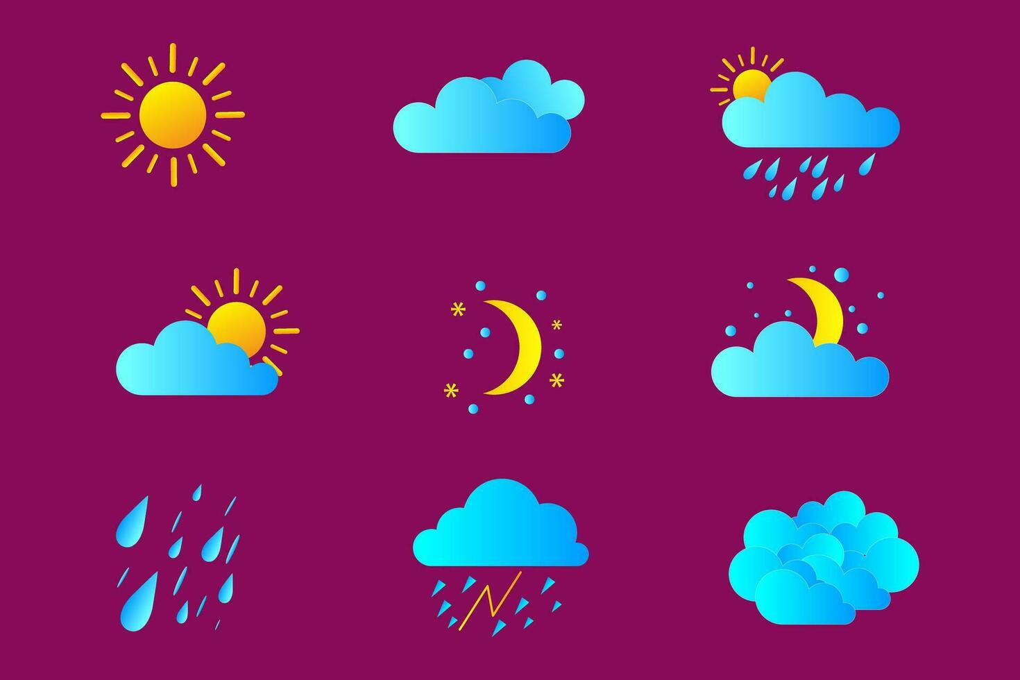 Best ever Weather icon collection set vector