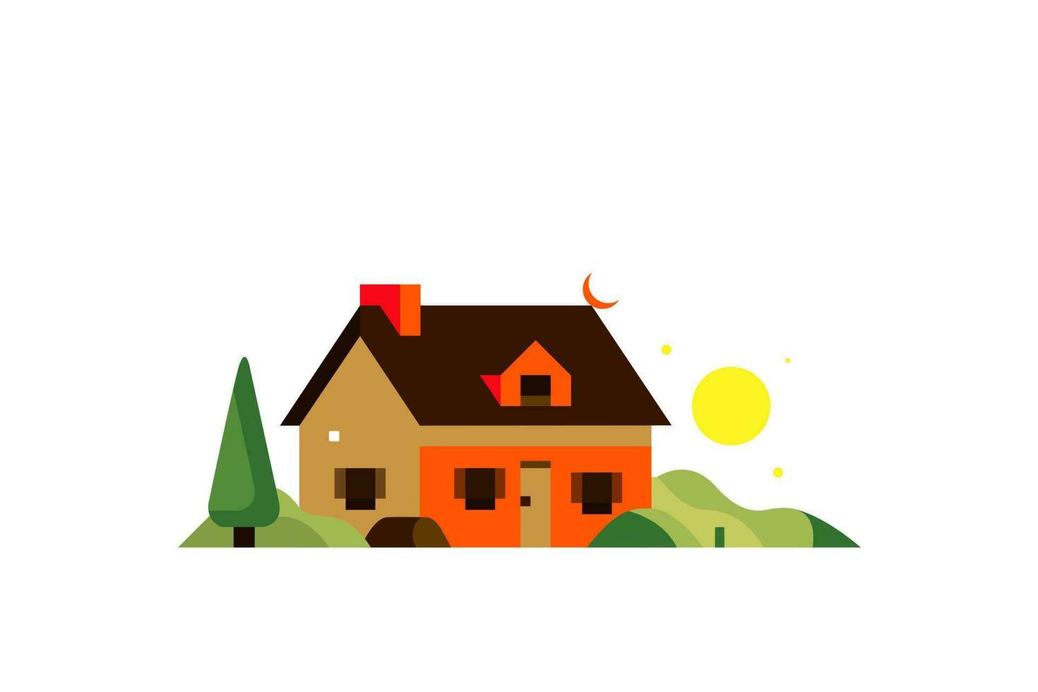 A beautiful village hut vector