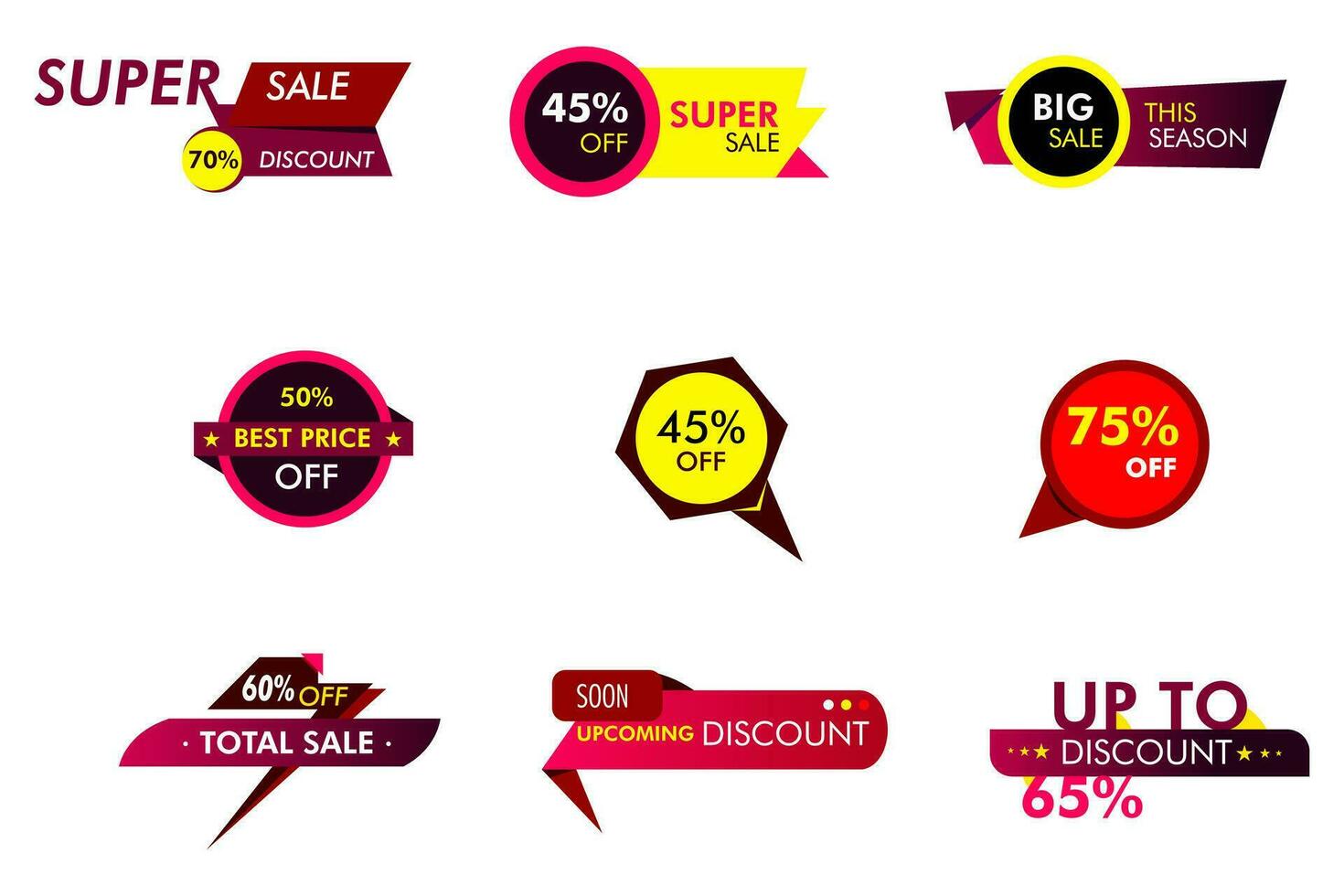 sale label collection vector