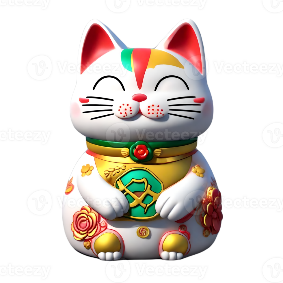 maneki neko cute AI Generative png