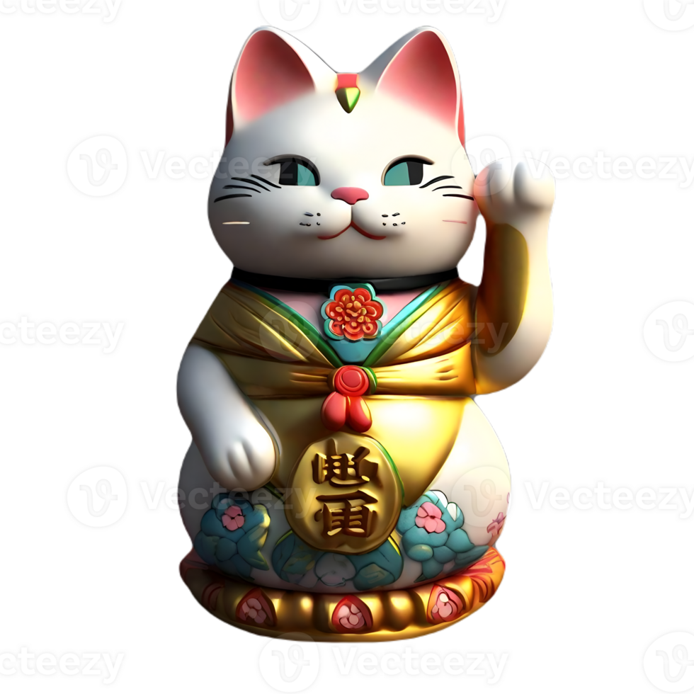 maneki neko cute AI Generative png
