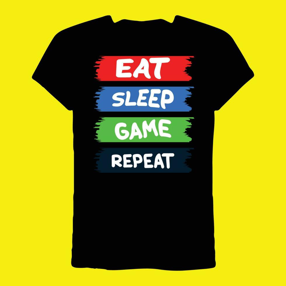 comer dormir juego repetir camiseta vector