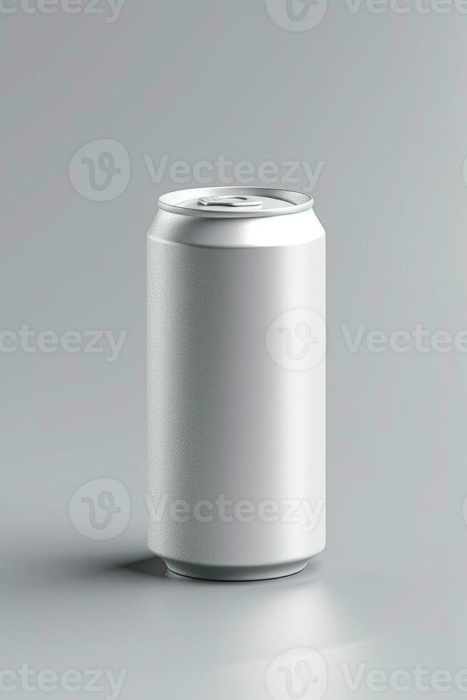 Soda Can Mockup White with shades white background, AI Generated photo