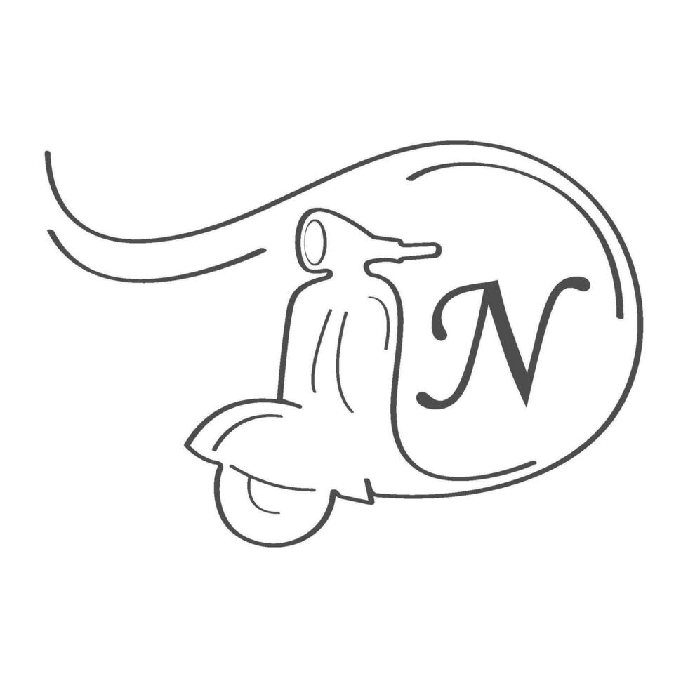 letter and scooter vector logo design