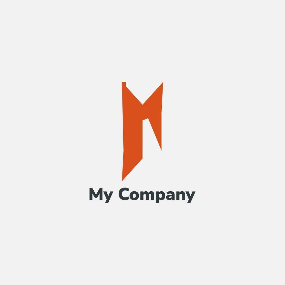 A geometric abstract logo that looks like the letter M vector
