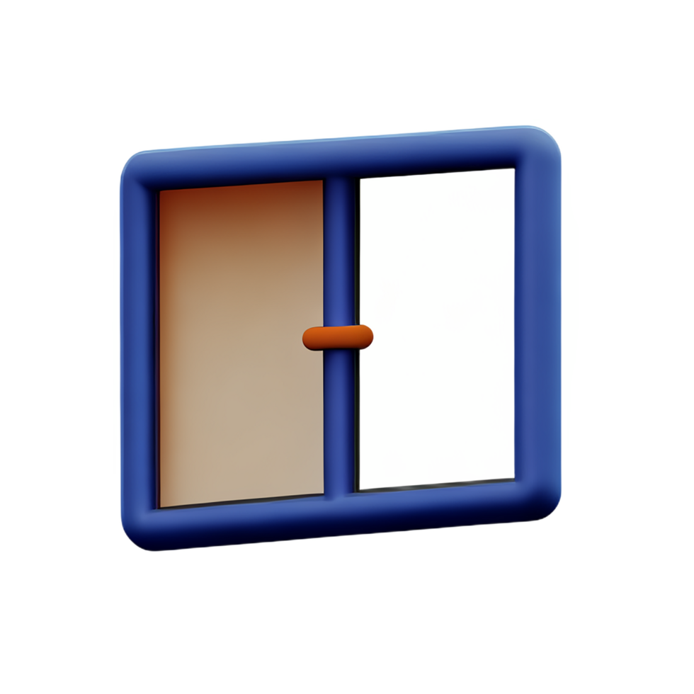 window 3d rendering icon illustration png