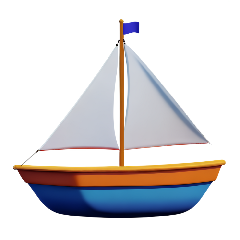 bateau 3d le rendu icône illustration png