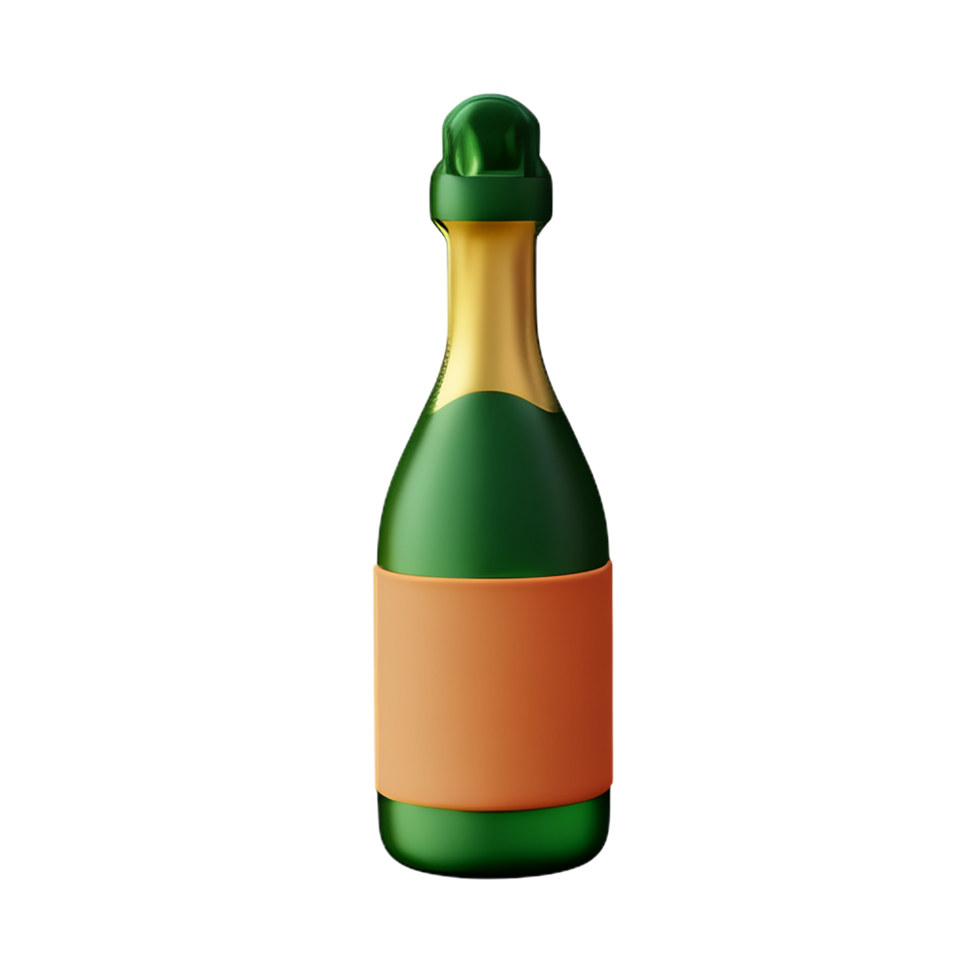 champagne 3d tolkning ikon illustration png