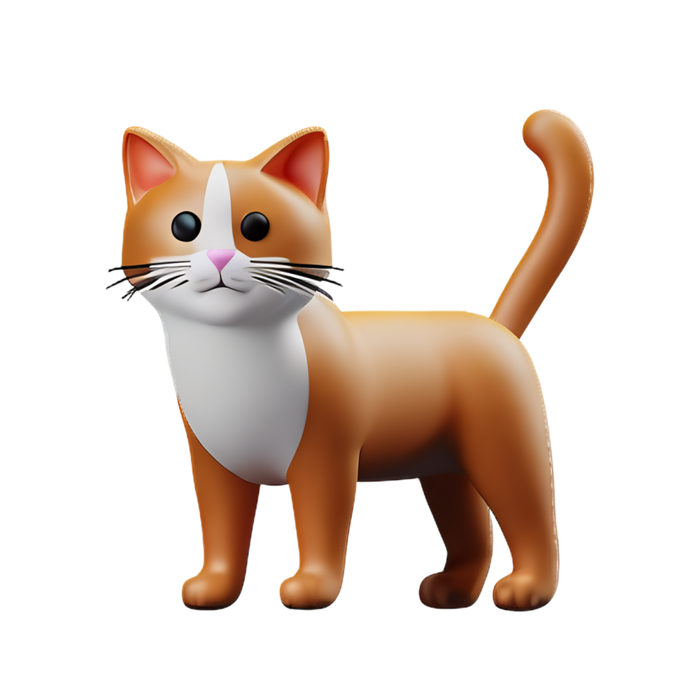 cute cat 3d rendering icon illustration png