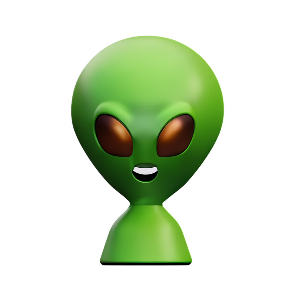 alien 3d rendering icon illustration png