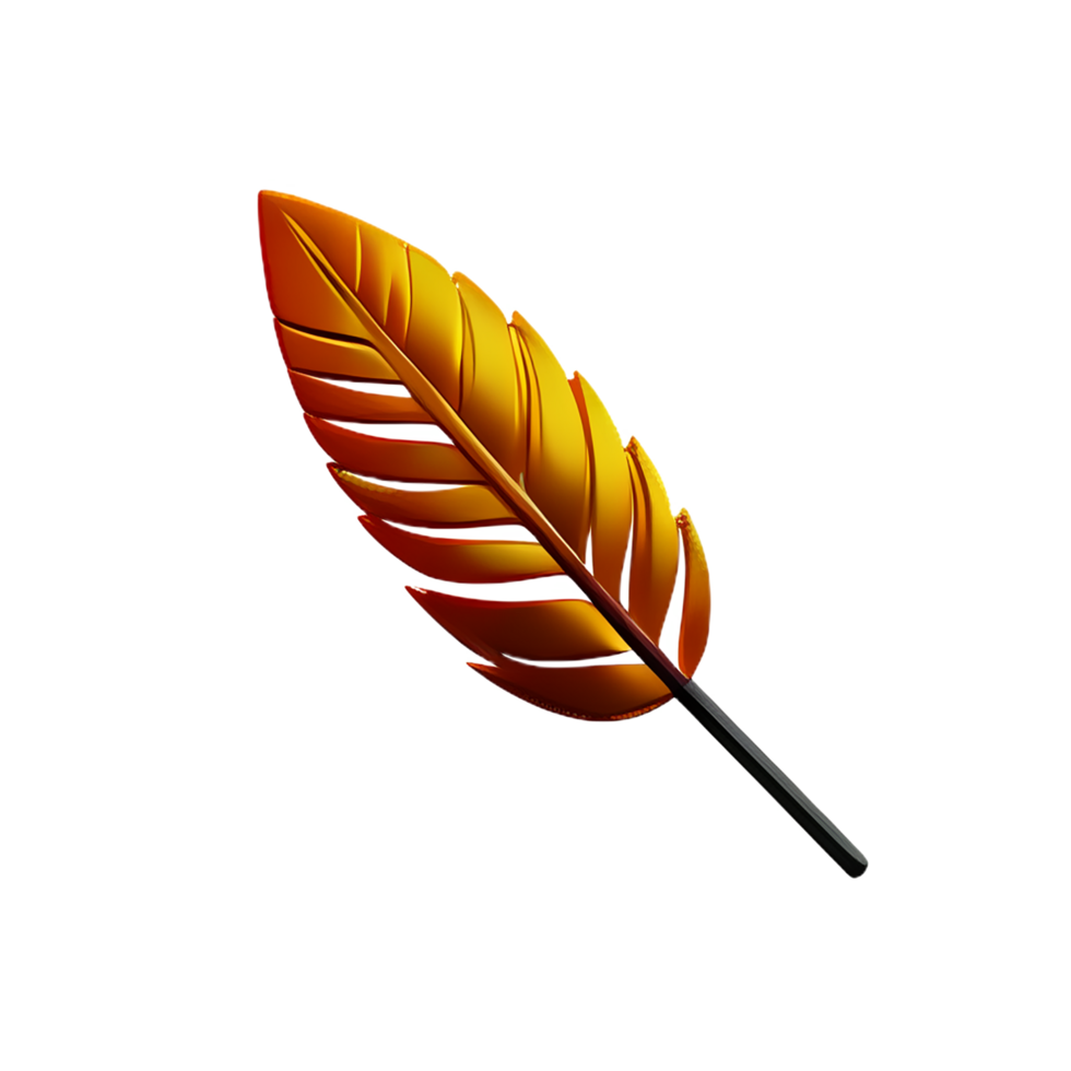 feather 3d rendering icon illustration png