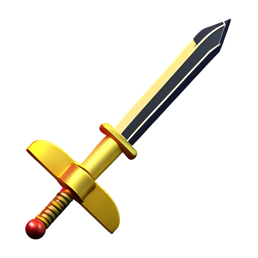 sword 3d rendering icon illustration png