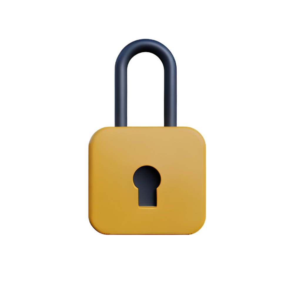 lock 3d rendering icon illustration png