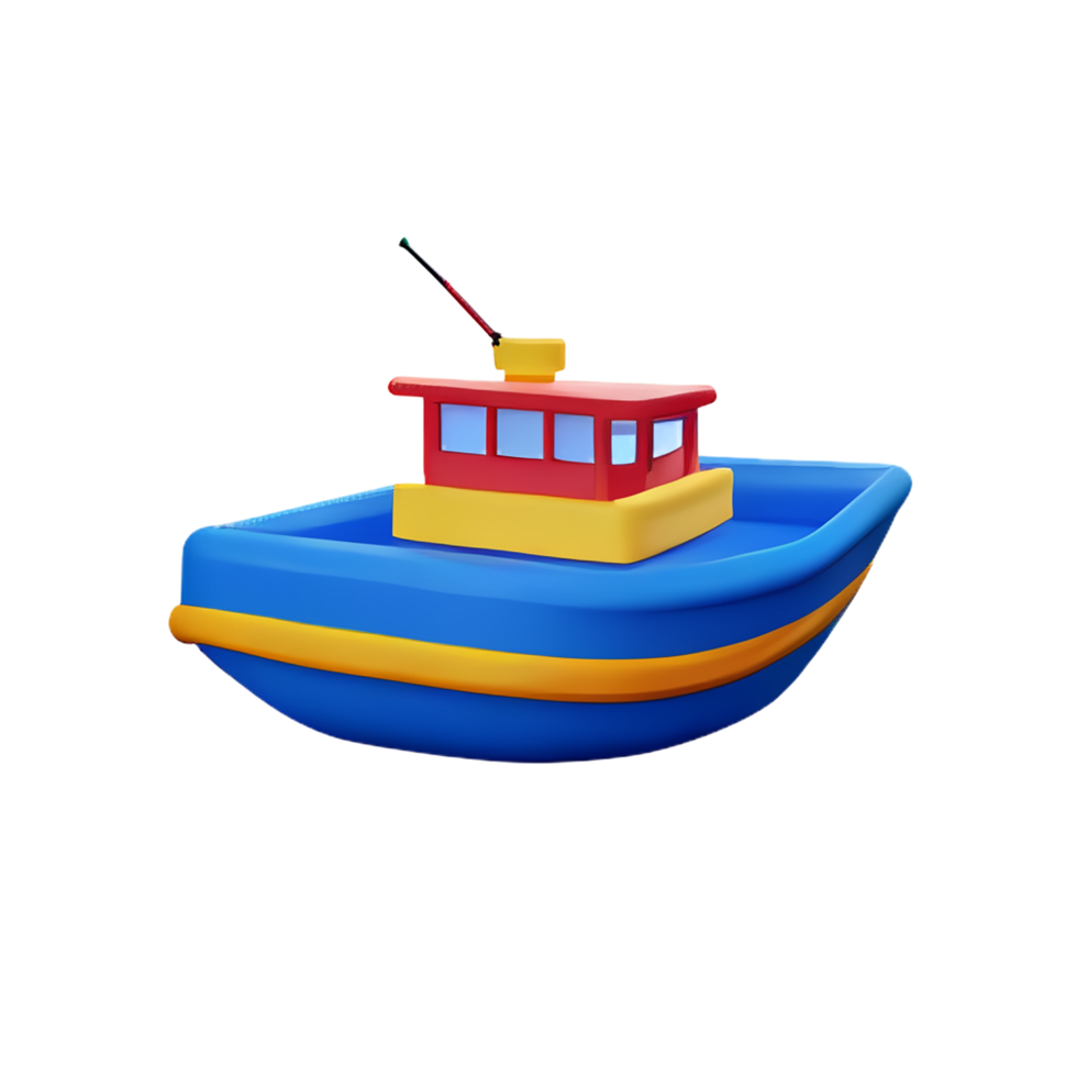 boat 3d rendering icon illustration png